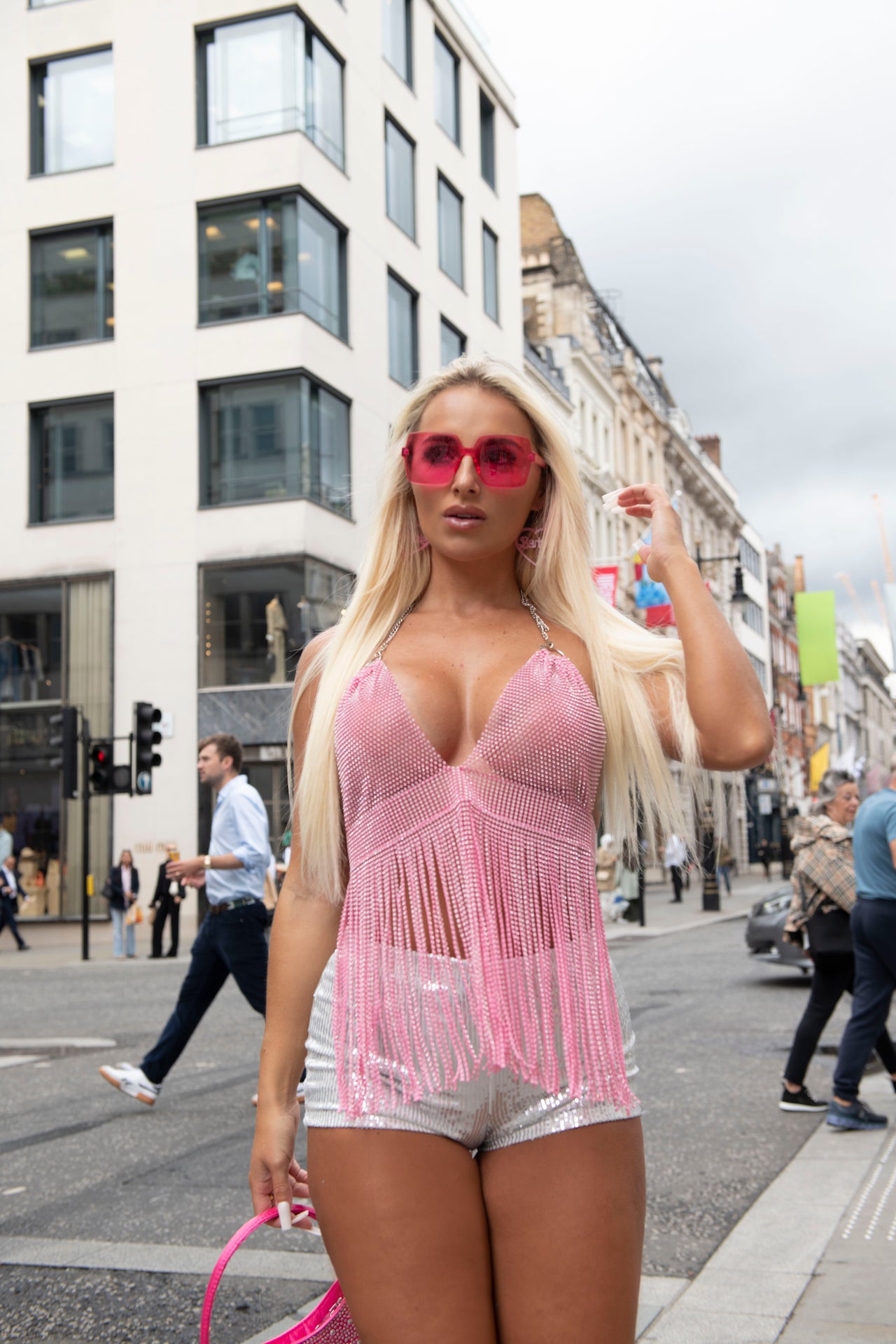 NEON PINK TASSEL TOP